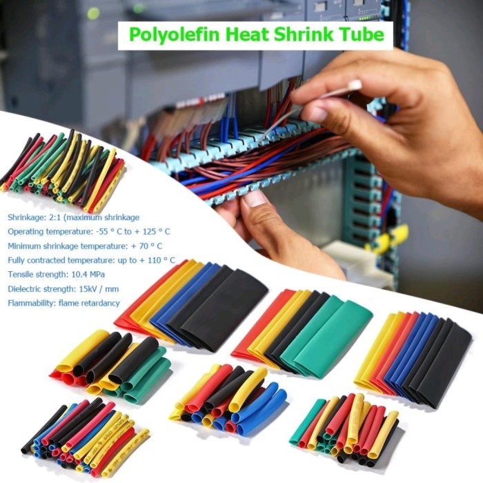 164 pcs Heat Shrink Tube Isolasi Bakar Kabel Selongsong Bakar Multiwarna