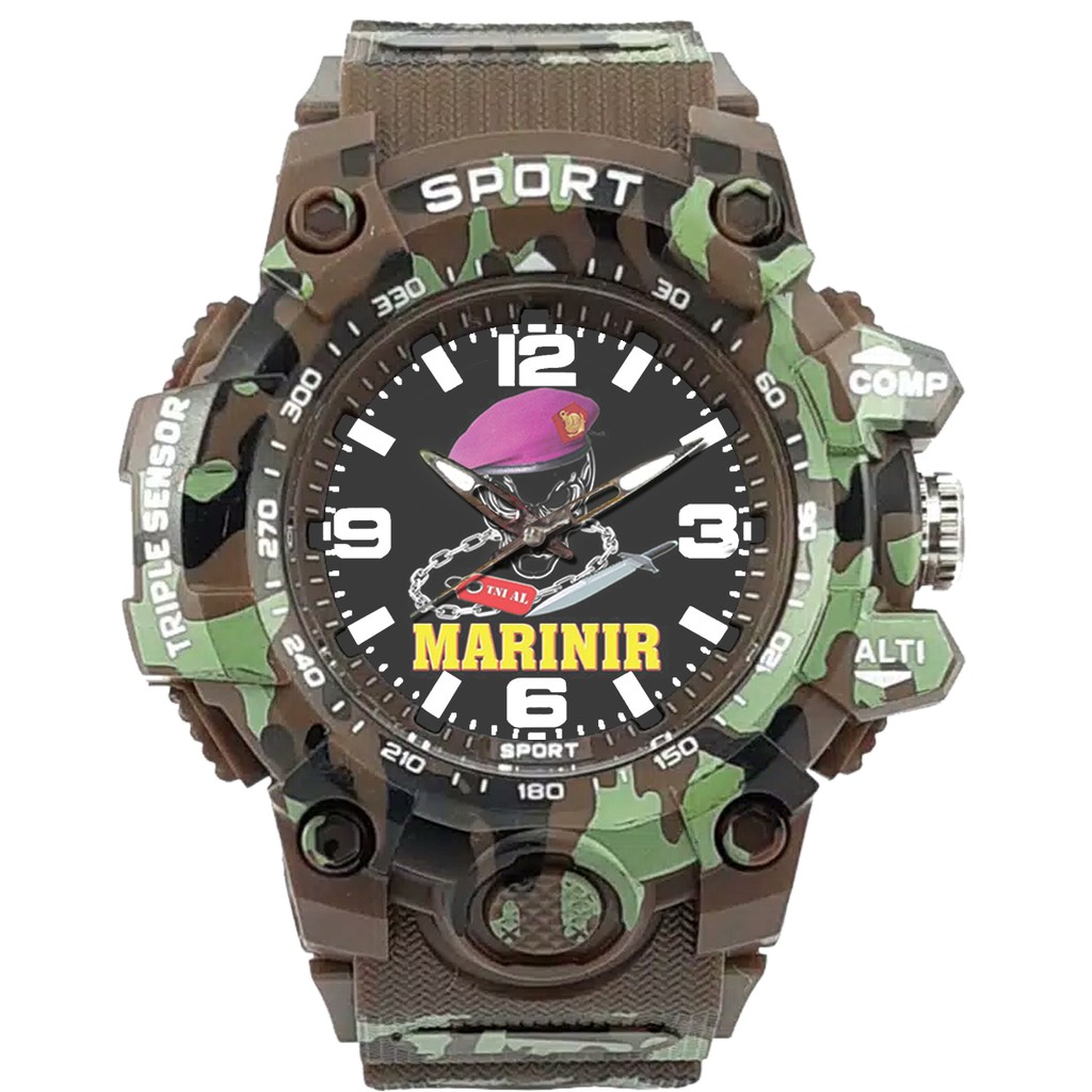 (EXCLUSIVE) JAM TANGAN CUSTOM MARINIR TNI-AL STRAP ARMY