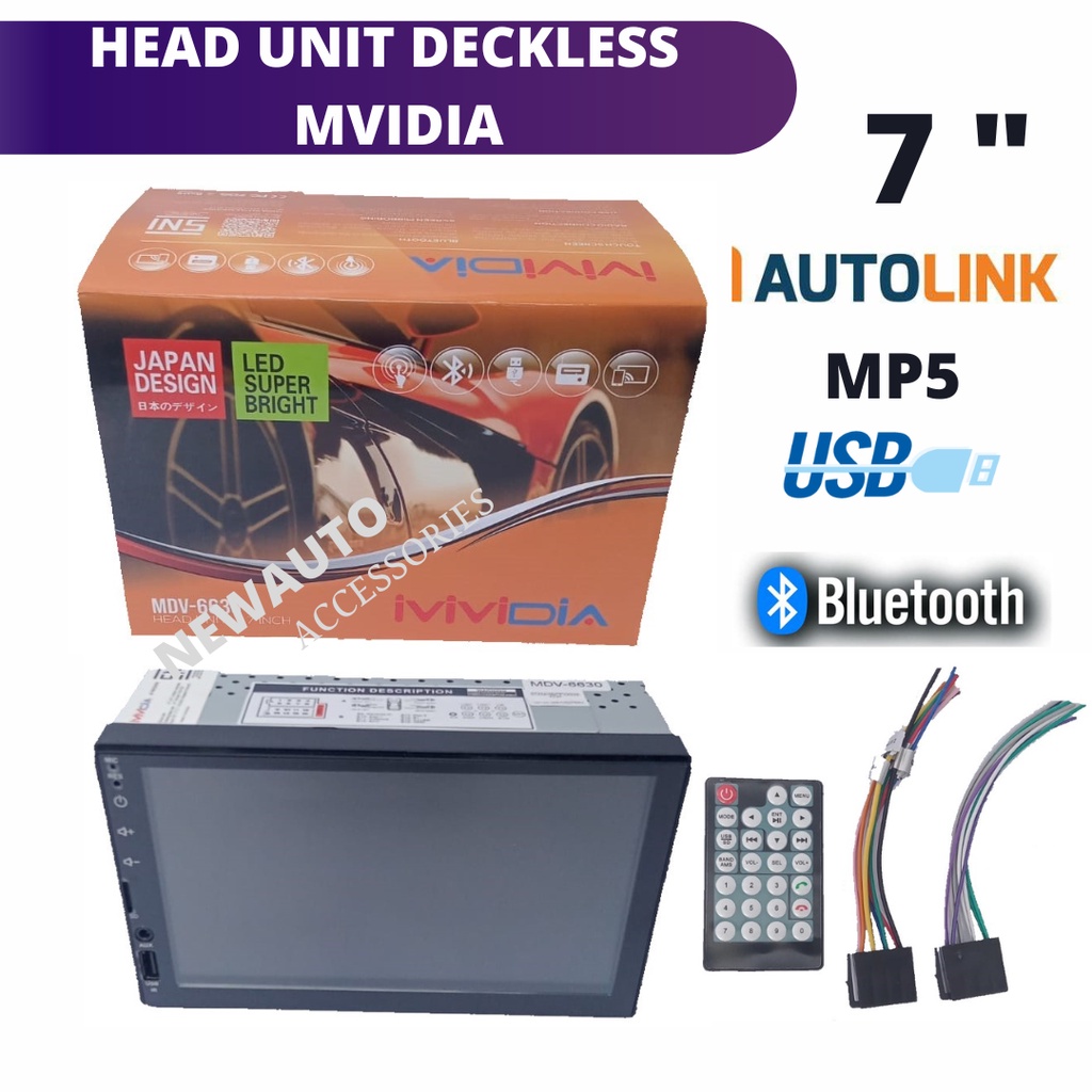 head unit daeble din Full Glass Panel MVIDiA MDV-6630 Deckless 7 inch