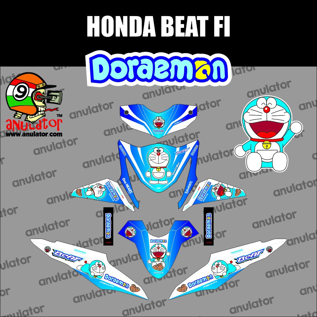 Original Decal Striping Motor Honda Scoopy All Series Motif Doraemon