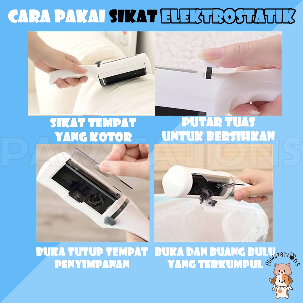 Sikat Pembersih Bulu Kucing Alat Pembersih Bulu Kucing Roll Pembersih Bulu Kucing Roller Bulu Kucing Sikat Elektrostatis Sikat Elektro Electrostatic Brush Pet Hair Remover