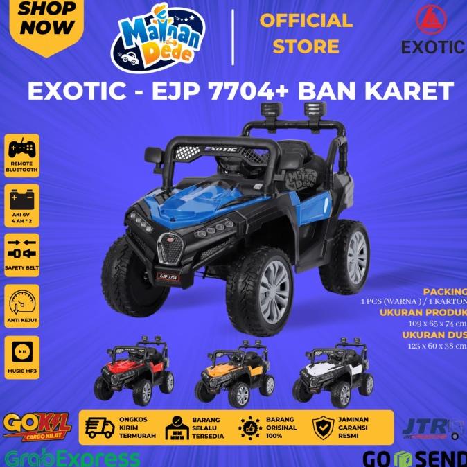 Mainan Mobil Aki Anak Jeep Exotic Ejp 7704 / Ejp 7704+ Ban Karet