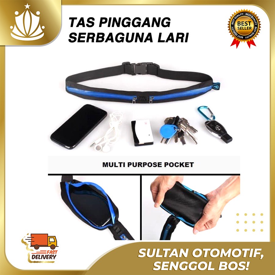 Tas Pinggang Sepeda, Running, Lari, Jogging, SMART POCKET Ringan Bagus