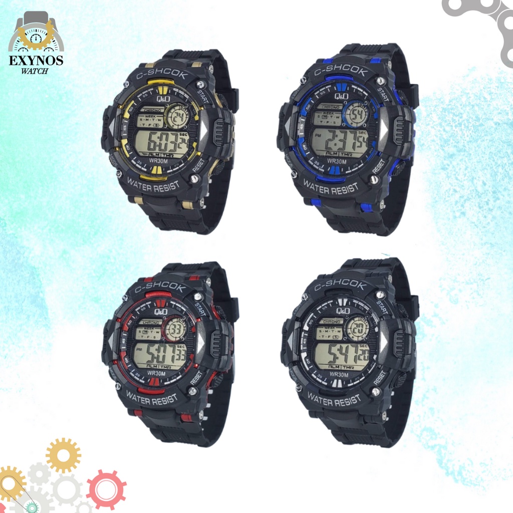 JAM TANGAN ANAK REMAJA COWOK PRIA SPORT DIGITAL  Q&Q QQ QNQ WATER RESIST