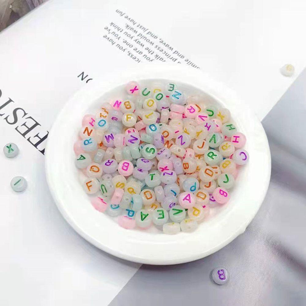 Nanas 100 Pcs Manik-Manik Bercahaya Handmade Multifungsi Kalung Aksesoris Bulat Longgar Beads