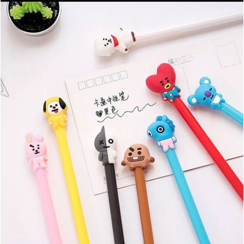 

KPOP Pena Pulpen Pensil Gel Lucu Cute Karakter Kartun Bangtan Boys
