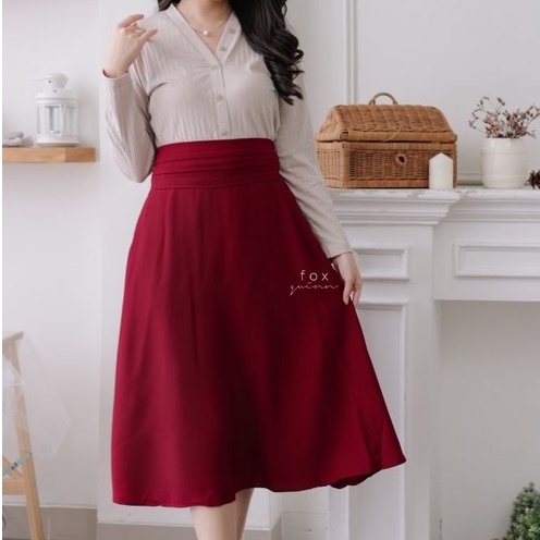 Foxquinn LULLA SKIRT - Rok Wanita-Maroon
