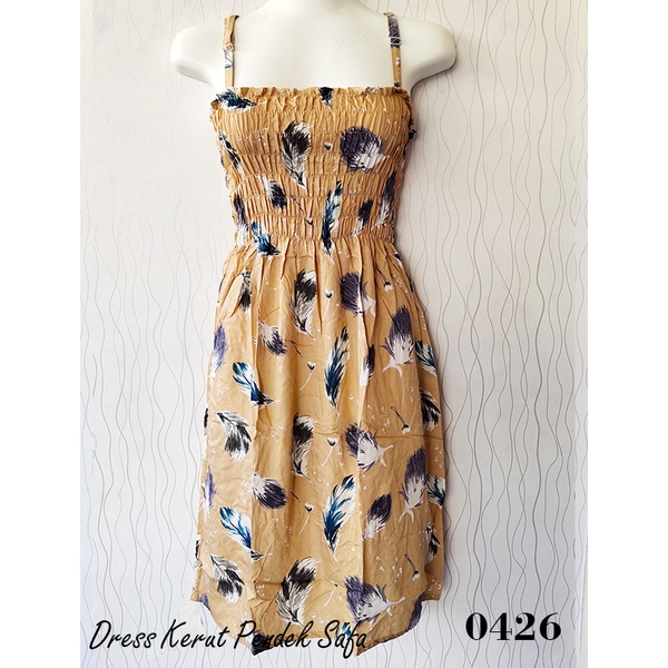 Sweet Honey ~ Dress Kerut Pendek Bali Safa Semok Smoken Motif Bunga Mawar Vanessa dan Etnik Tali Satu BH Part 2