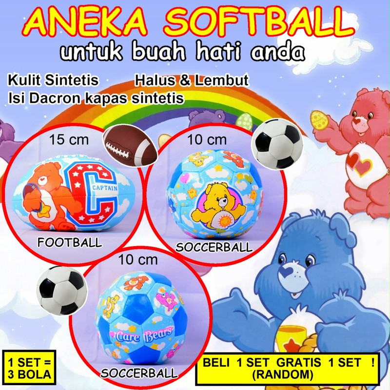 OBRAL ! BELI 3 GRATIS 3 ! MAINAN BOLA SOFTBALL BEAR