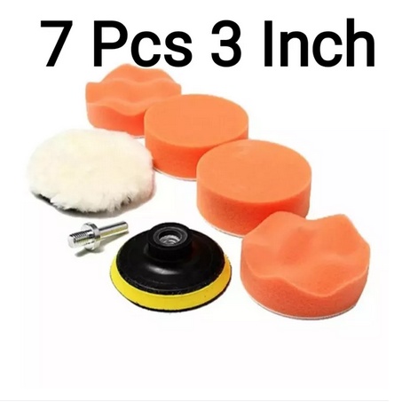Busa Alat Poles Body Motor Mobil 7/12/22 Pcs 3 Inch 80mm Compound Wax Detailing Mengkilapkan-3 inch 7 pcs