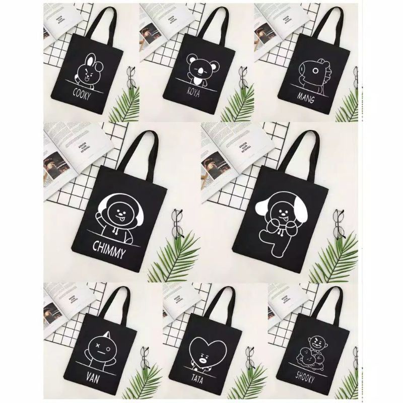 Tote Bag Tas Tote Bt21 Karaker Fashion Korea Anak Kuliah