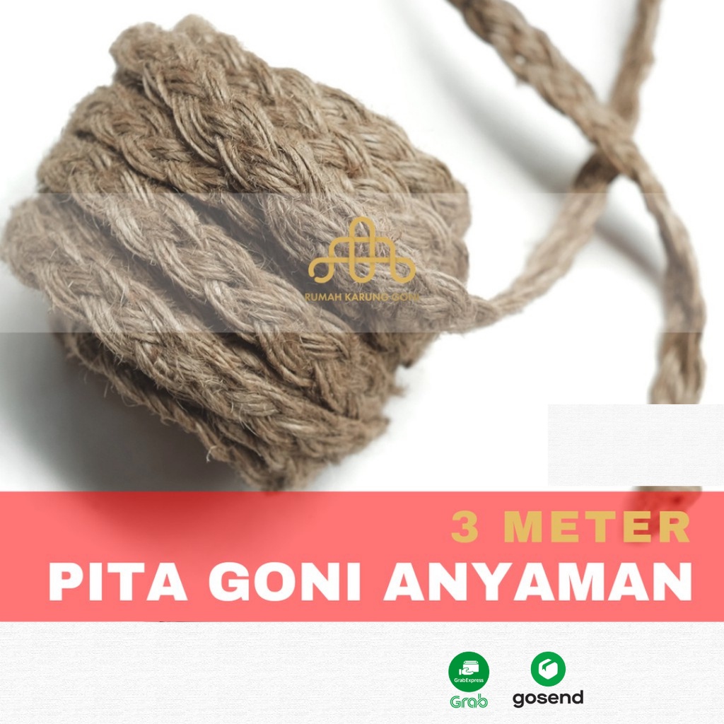 Tali Pita Goni Anyaman - Pita Goni Kepang Rustic - Tali Rami Spesial Kepang Vintage