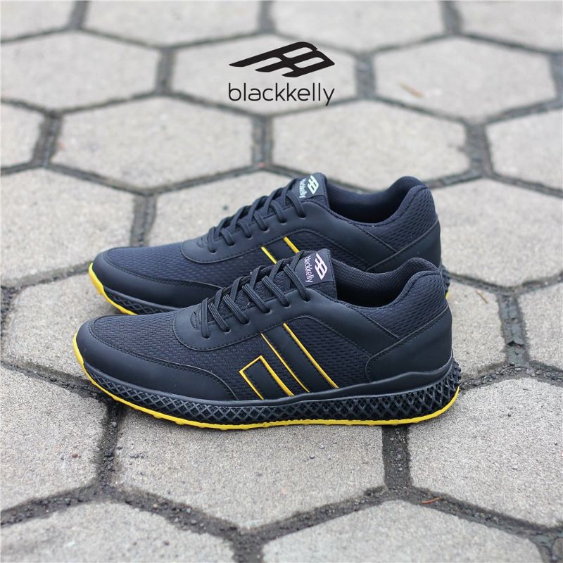 AUTHENTIC - Sepatu Sneakers Running Pria Cowok Sporty Black