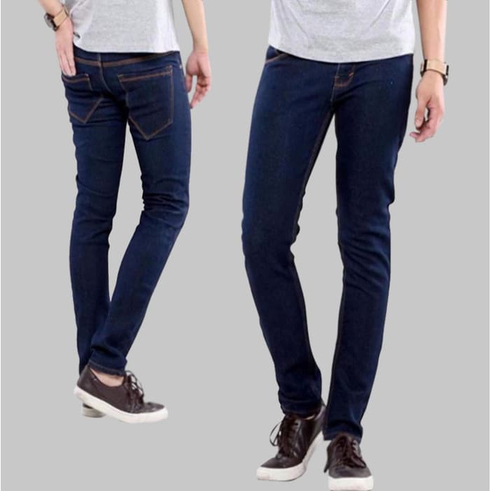 Topten Celana Jeans Pria Premium Clana Jins Jin Jean Distro Murah ZX704 Panjang Size 27 - 32 Hitam