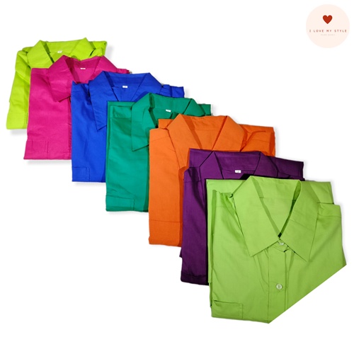 Kemeja Jumbo Atasan Big Size Wanita Katun Blouse Oversize Warna Warni Polos Besar