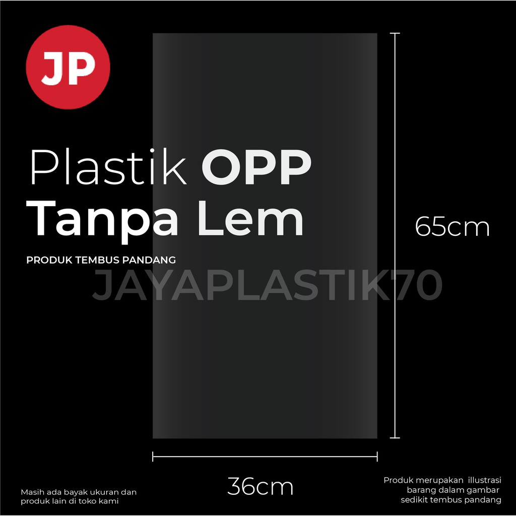 Plastik OPP Kiloan Ukuran 36x65cm (Tanpa Lem) Tebal sedang