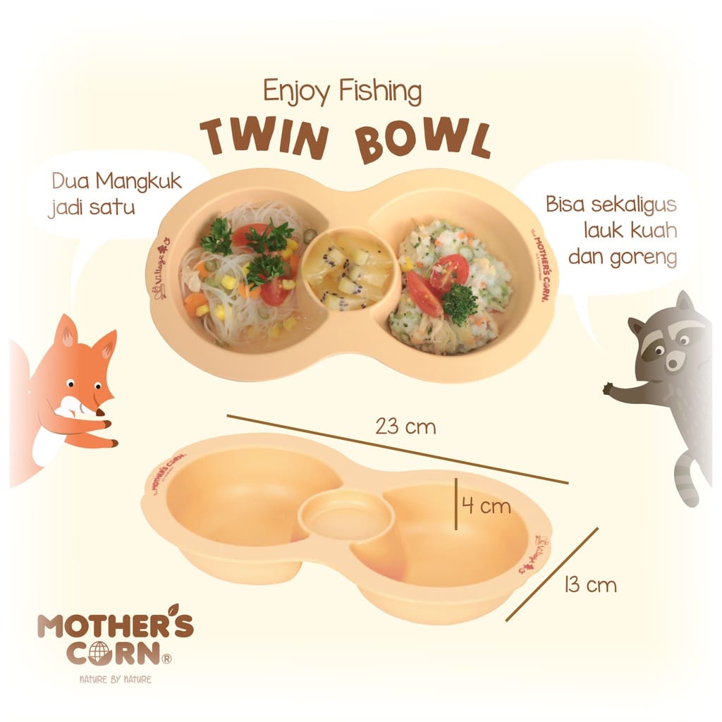 Mother's Corn Enjoy Fishing Twin Bowl - Tempat Makan Bayi