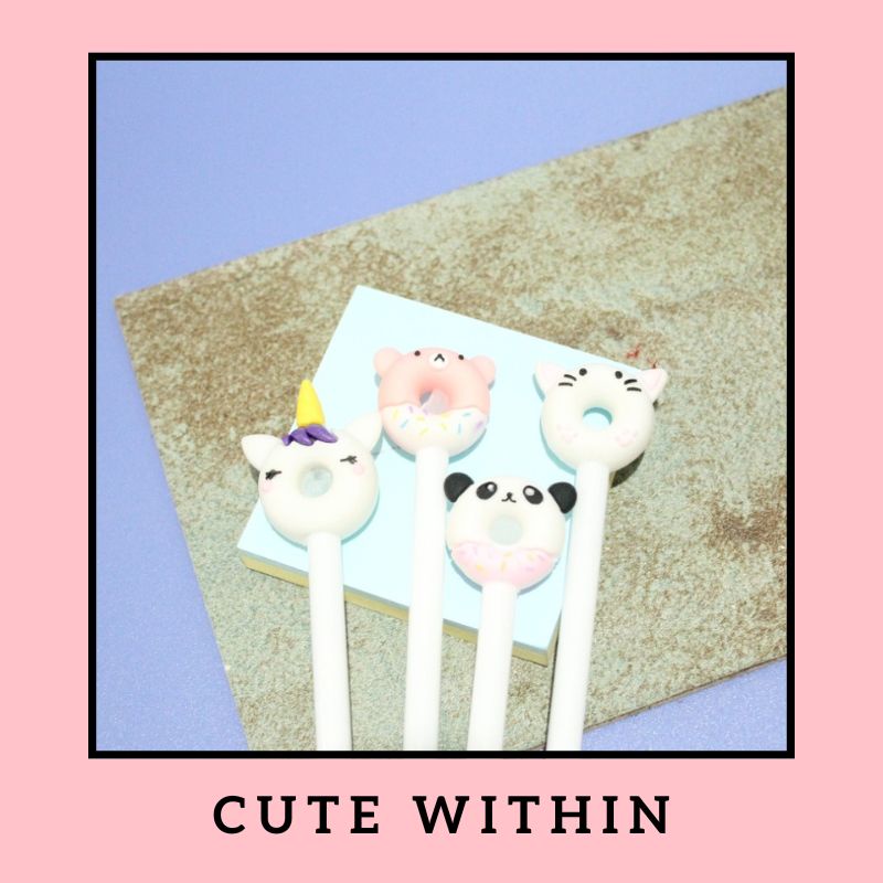 

Pulpen gel donat putih crown - WARNA WARNI RANDOM - pena lucu pen gel bolpoin bulpen multifungsi unik alat tulis hadiah anak sekolah & kantor stationery cute karakter kartun anime keren