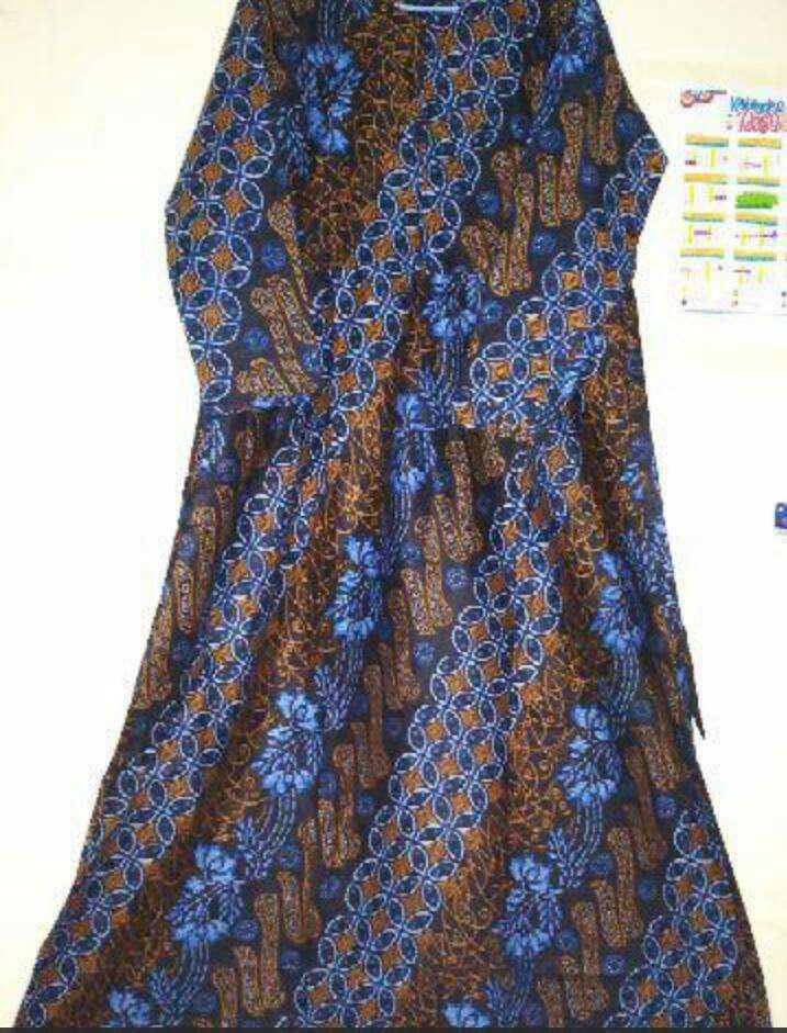 Batik Couple Keluarga Sania Ruffle Ori Ndoro Jowi Dnt Seno Biru