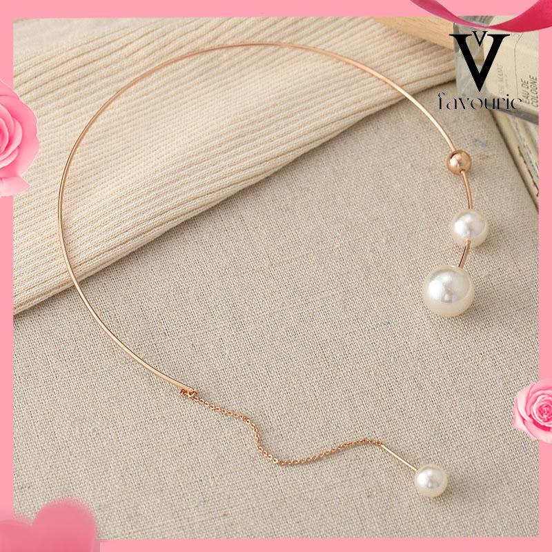 [COD]Elegan Imitasi Mutiara Kalung Rantai Klavikula Fashion Kalung Wanita Perhiasan Pernikahan-FA