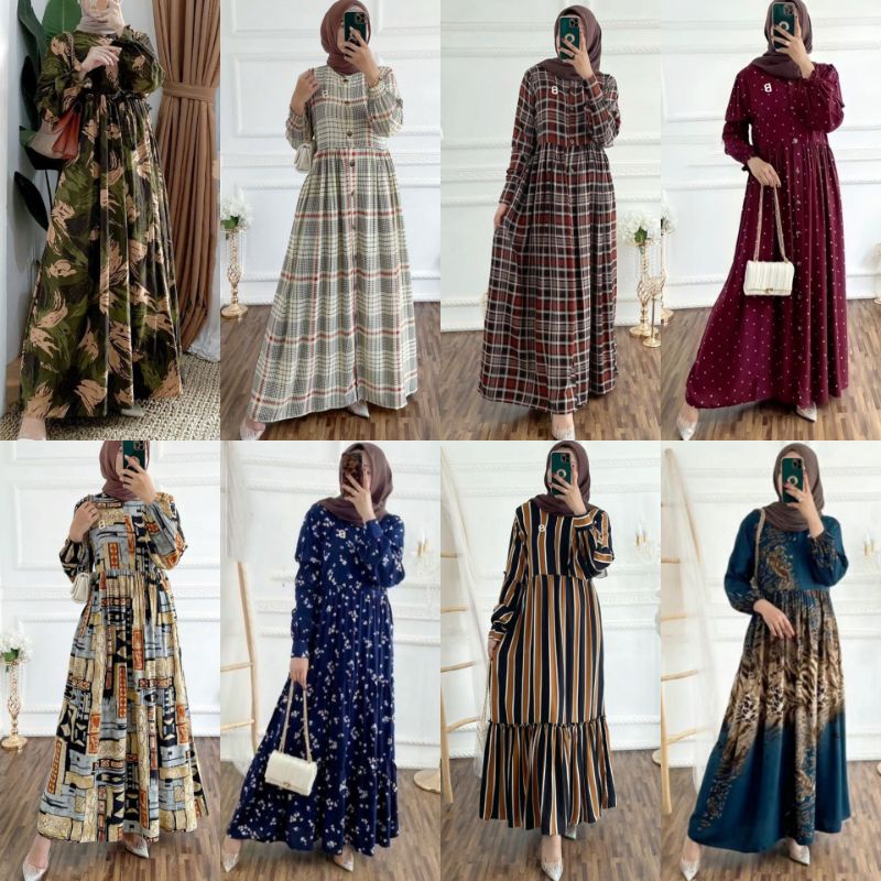 GAMIS RAYON VISCOSE HOMEDRESS BUSUI BEST SELLER / GAMIS MUSLIM BUSUI MOTIF TERBARU