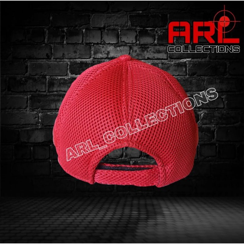 topi jala army double mes merah / topi jaring velcro tactical