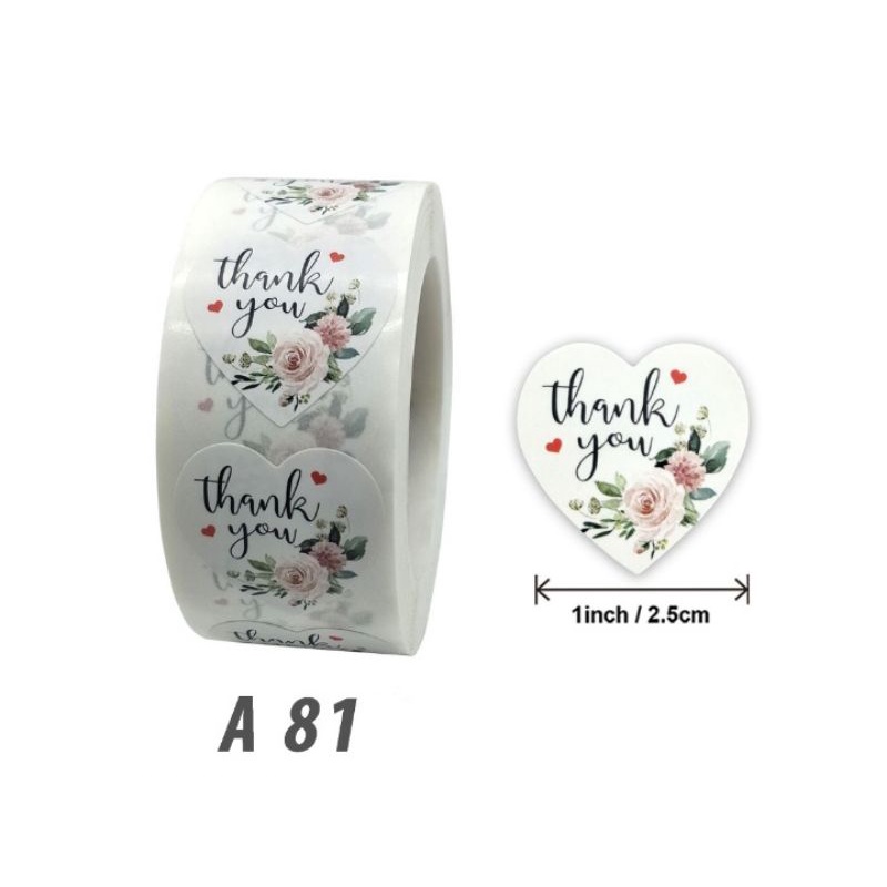 

Sticker label tulisan Thanks you for order 1 roll- 500pcs
