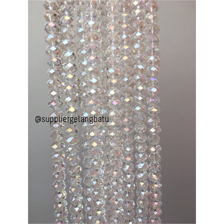 Crystal Ceko kilap 12mm WHITE QUARTZ putih bening kerajinan craft umkm aksesoris pria wanita kilap