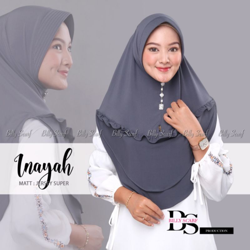 Jilbab Khimar Instan Simple Inayah Ori Billy Scraf
