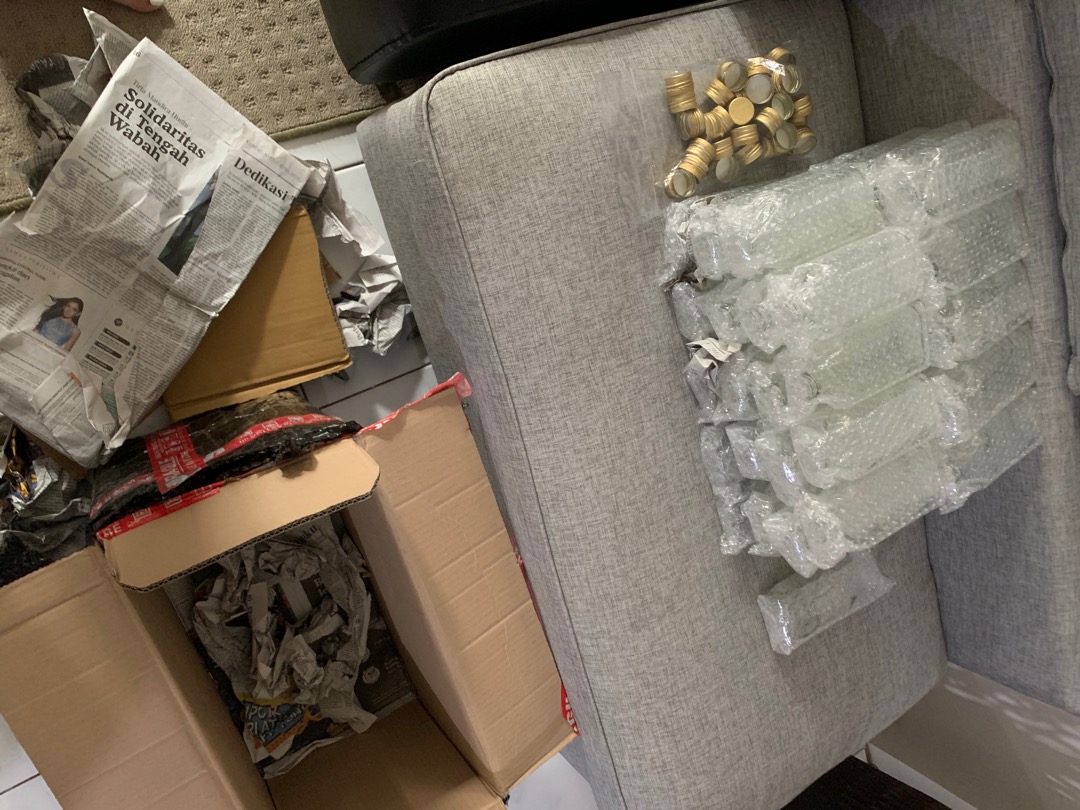 [100 Pcs] Tutup Botol Kaca Bahan Alumunium Ukuran 28mm Gold Berderat