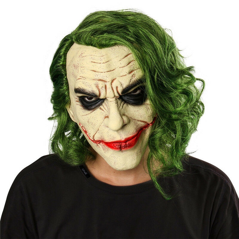 Topeng Badut Joker Seram Warna Hijau Untuk Cosplay Halloween