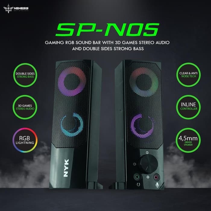 Speaker NYK Nemesis Sounbard Gaming RGB NYK SP-N05 - NYK - SPEAKER ORIGINAL
