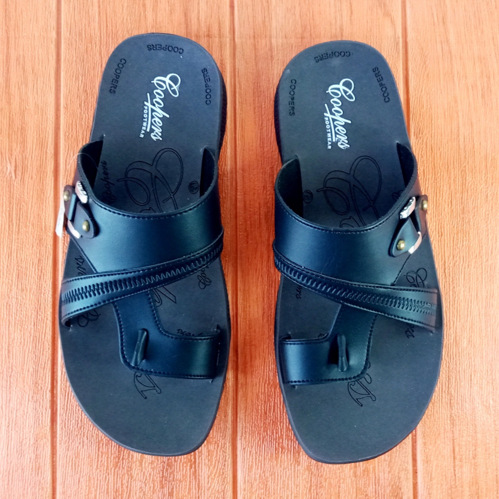 Sandal Pria Coopers F58 Selop Jempol Sol Lentur Size 38-42 Krem Coklat