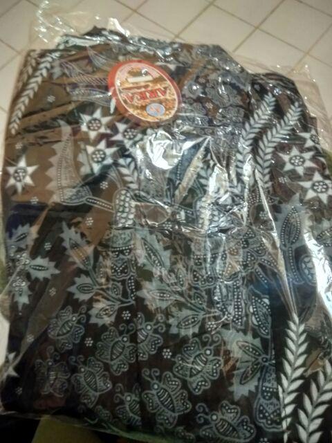 Penyu Batik Hrb026 Kenongo Kemeja Hem Pendek Padi Pekalongan M L Xl Murah Keren Bati Pria Wajik Biru
