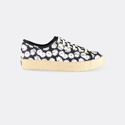 Footwear Wanita Sneakers Keds Triple Kick Daisy Black