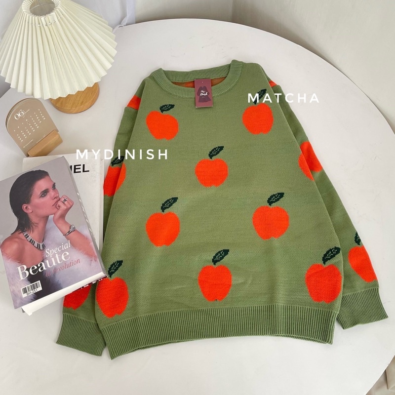 Gege Knitt Blouse - Sweater Blouse Motip Apel