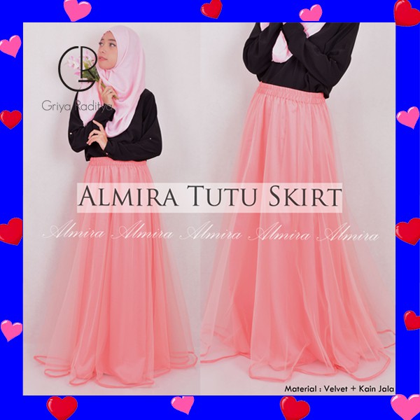 Rok Tutu Panjang Polos Dewasa Pesta Wanita Muslimah Cantik Long skirt Griyaraditya Almira