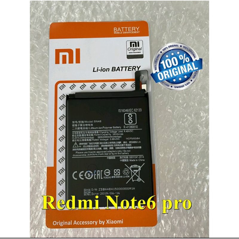 Batre HP Xiaomi Redmi Note 6 Pro BN48 Baterai HP Redmi Note 6 Pro Original Batu HP Redmi Note 6 Pro