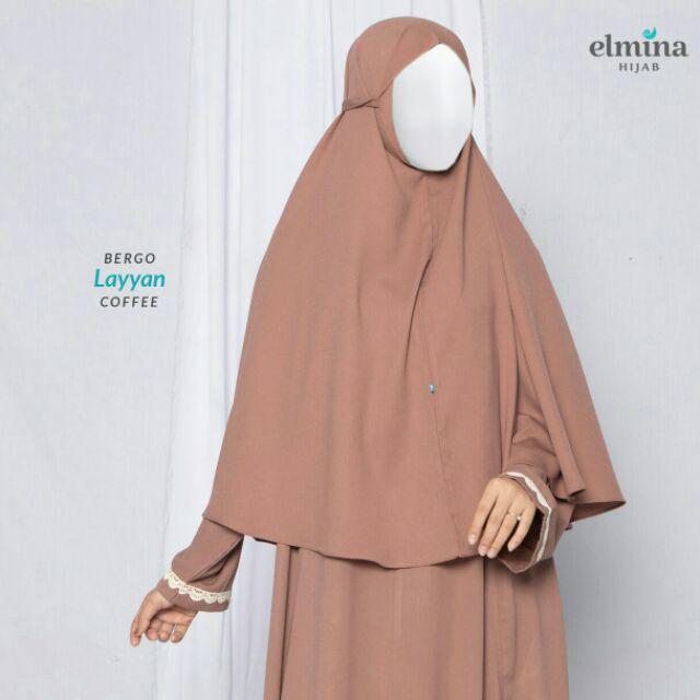 Bergo Layyan Bergo Instan Tali by Elmina Hijab-Coffe