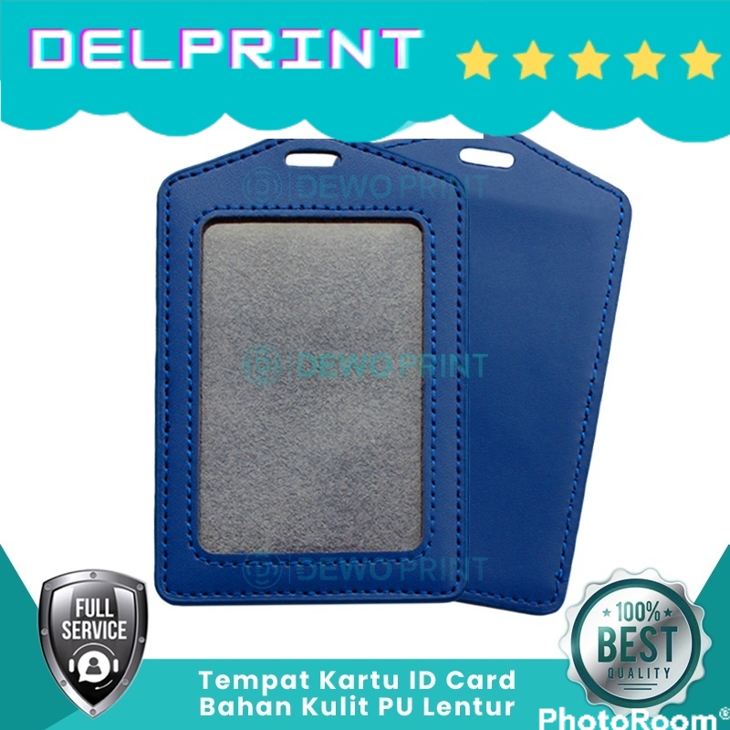 Jual Tempat ID Card Potrait Kulit Sintetis Vinyl Holder/Holder ID Card