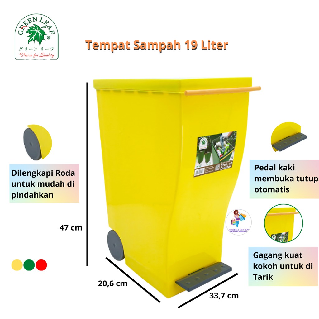 Tempat Sampah Injak 19 Liter Green Leaf 2128 VENTURA