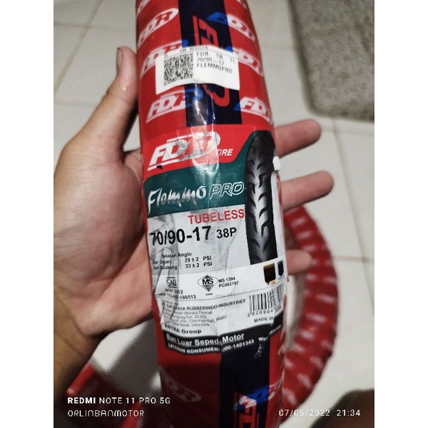 Ban FDR Flemo Pro 70/90-17 Tubles/Ban DEPAN FDR SATRIA FU/BAN LUAR TUBLES DEPAN NEW SONIC/BAN TUBLES