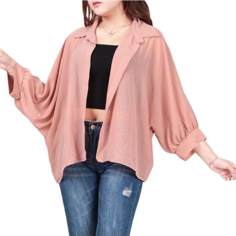 CARDIGAN OUTER CARDI OVERSZIZE BATWING BAHAN CERUTY