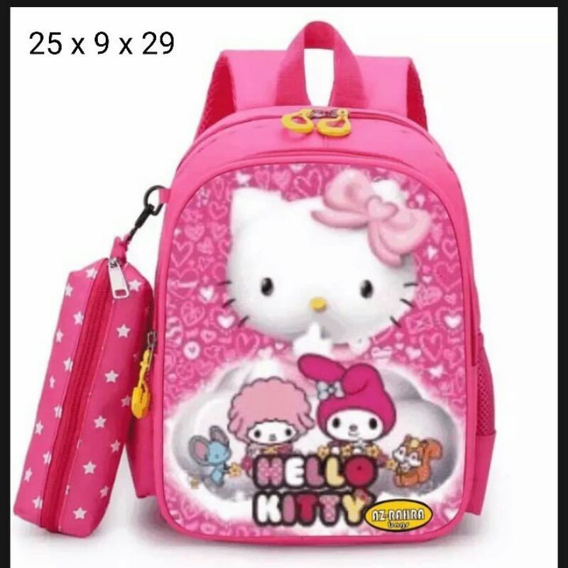 FF_Tas Anak Sekolah Ransel Backpack Cowok Cewek Simple Paud Dan TK Perempuan Kanvas FKT 5929