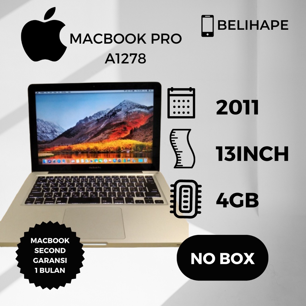 Macbook Pro 2011 type A1278 Second Hand