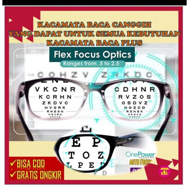 Kacamata Baca Plus Auto Focus Kaca Mata One Power Readers Ajaib Fokus Otomatis Menyesuaikan