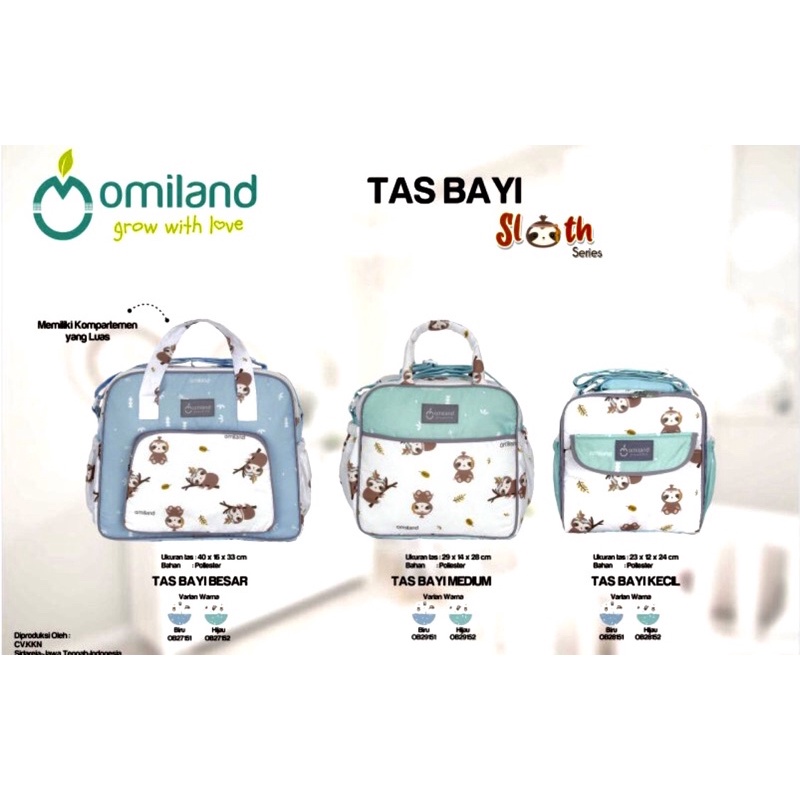 Omiland Tas Bayi Sloth Series Kecil/Medium / Besar