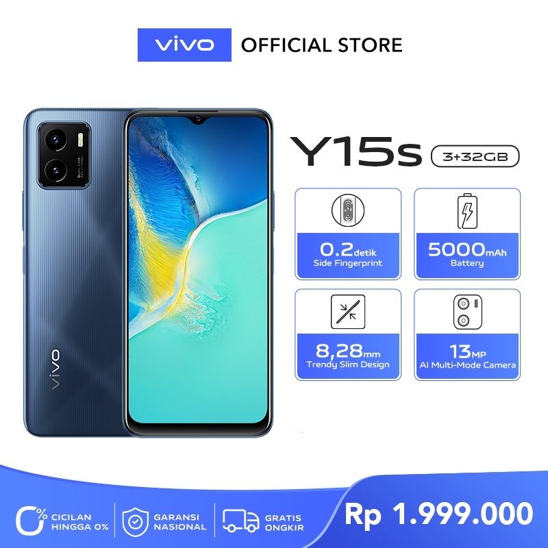 hp Vivo y15s ram 3/32gb ,Vivo y15s ram 3/64gb, 5000MAH , GARANSI RESMI 1 TAHUN-3