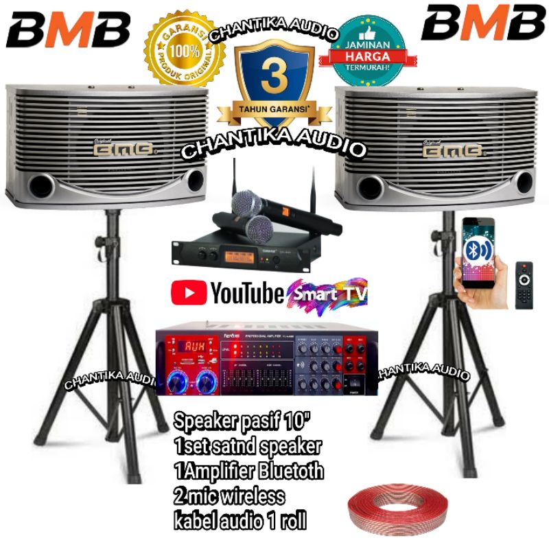 Paket Sound system Bmb Cs 455 R Speaker Karaoke 10 inch Original