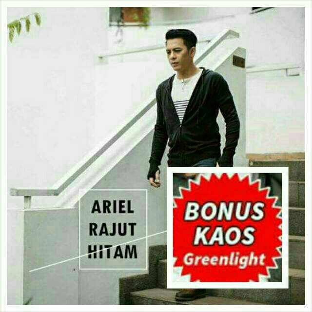 Jaket Sweater Knit Hoodie Rajut Greenlight Ariel Noah Murah - Hitam